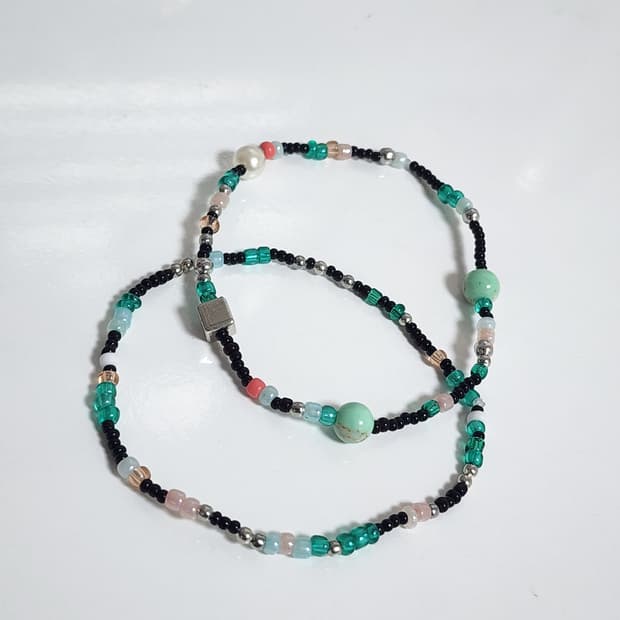 남자 원석 민트팔찌 세트