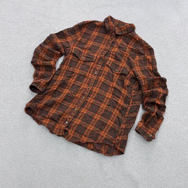 S 자딕앤볼테르 체크 패턴 플란넬 셔츠 0401E