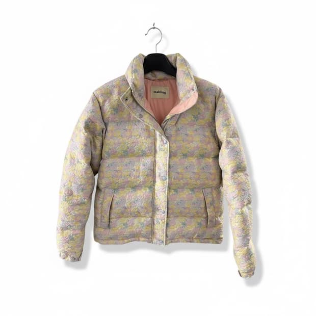 마블링 자카드 다운 패딩