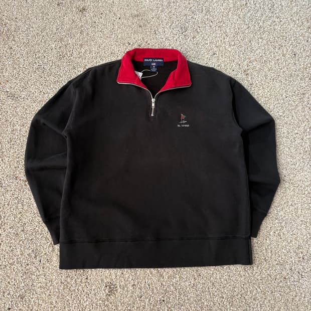 폴로 반집업 니트