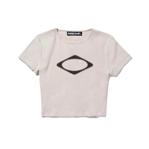 Mischief 미스치프 롬버스 블러 티셔츠 미니 라이트 베이지