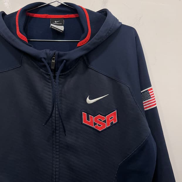 나이키 써마핏 USA 로고 코튼 후드집업