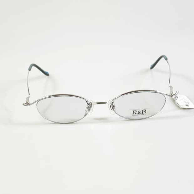 R&B EYEWEAR 실버 반무테 오벌 메탈 빈티지 안경