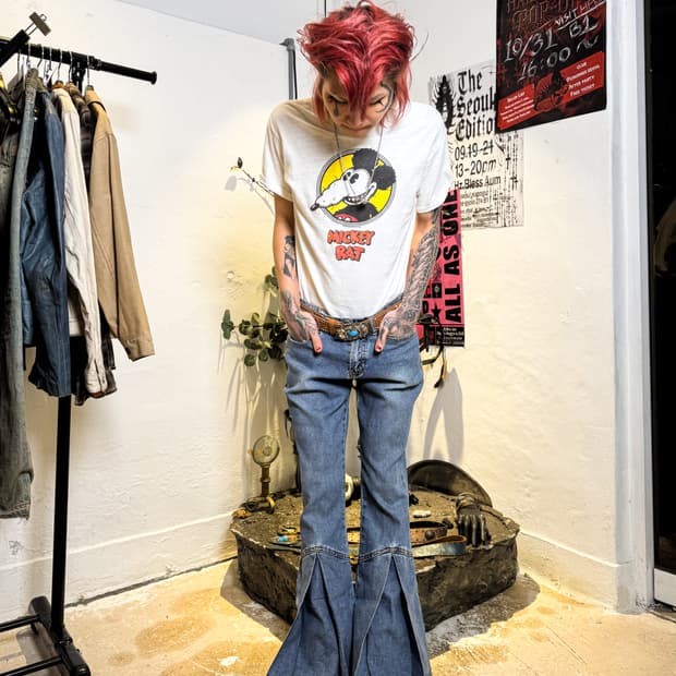 Stud Detail Flare Denim Pants