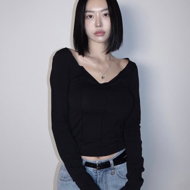 페일제이드 라인 데끼 티셔츠 블랙