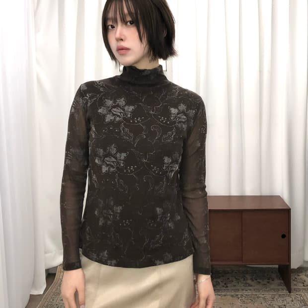 브라운 플라워 슬리브