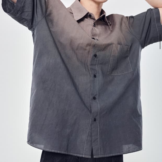 음양 셔츠 eyc  Natural dyeing half shirt