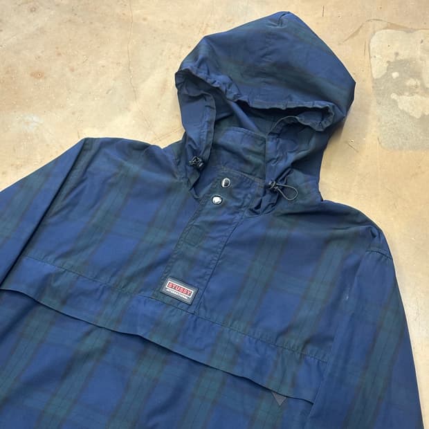 S 스투시 타탄 체크 아노락 바람막이