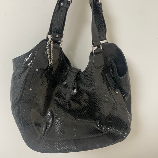셀린느 블랙 파이톤 토트백 celine tote bag