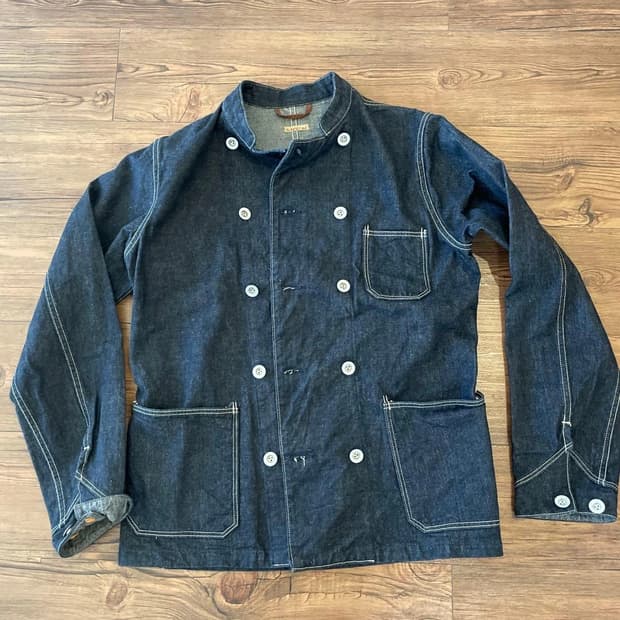  캐피탈 데님 더블 브레스티드 자켓