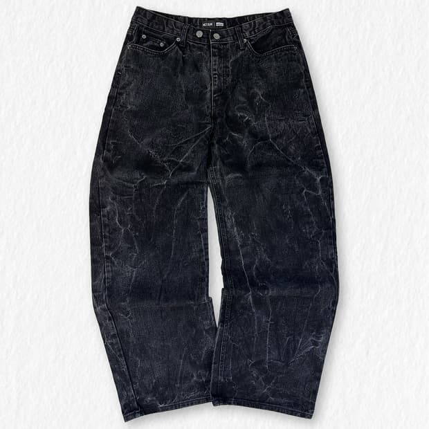 리언코르 워싱 흑청 데님 팬츠