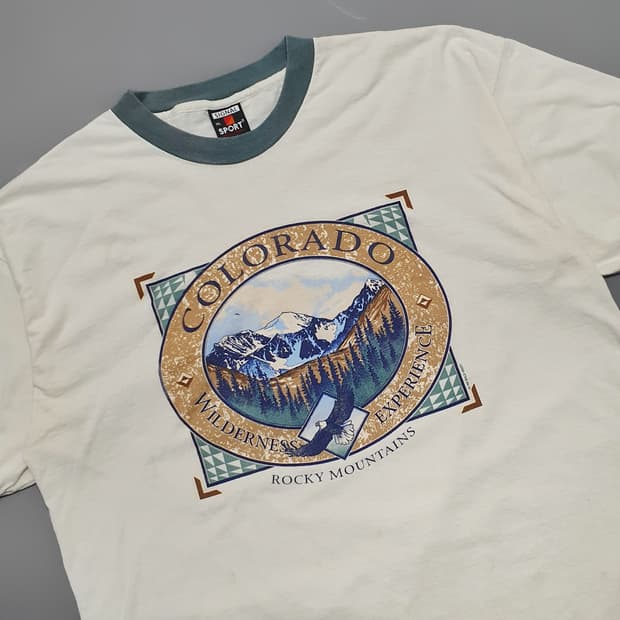 빈티지 티셔츠 90s 링거티 made in USA (105~115)