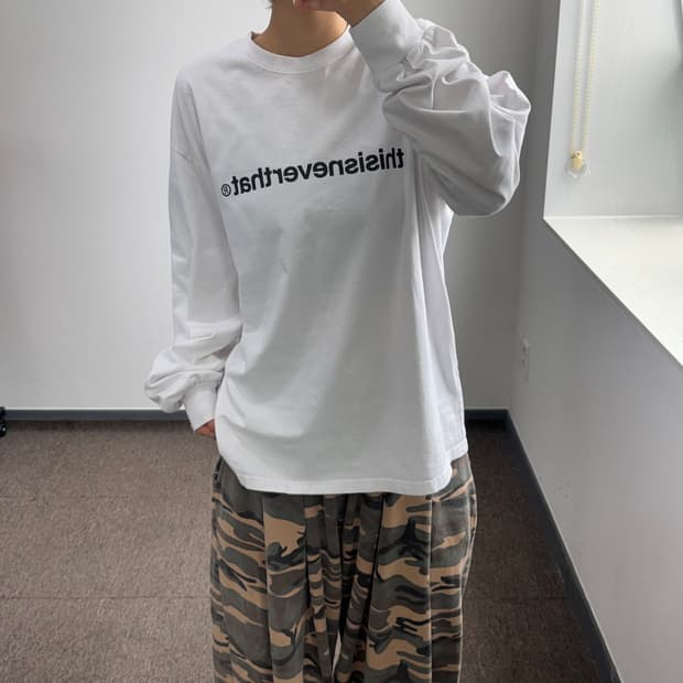 Thisisneverthat 디스이즈네버댓 로고 화이트 롱슬리브 