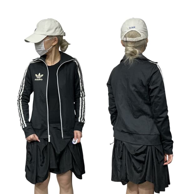 아디다스 블랙 화이트 삼선 유로파 트랙탑 져지 M