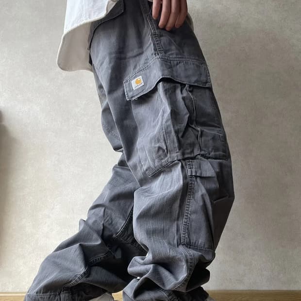 빈티지 칼하트 더블니 카고 배기 팬츠