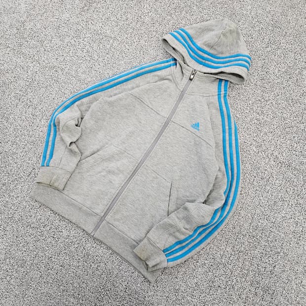 [79] 아디다스 여성 에센셜 스트라이프 후드 집업 0102YH1