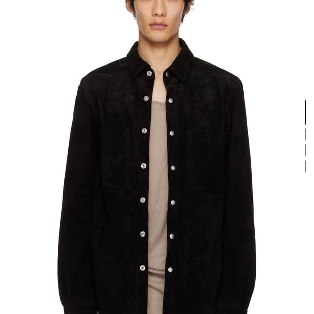Rick Owens Suede Outershirt Black 50