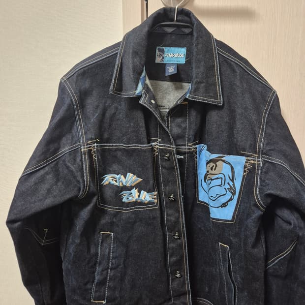 2000s 데님 청자켓 유니크 디자인