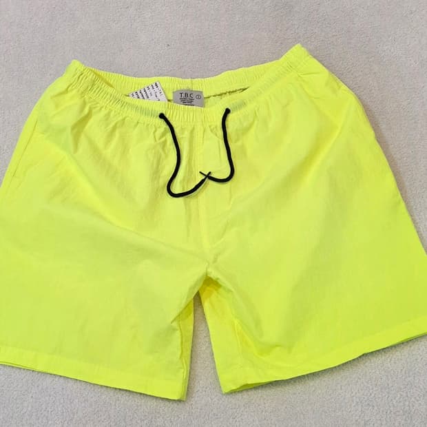 T.B.C 무지 형광 나일론 츄리닝 반바지