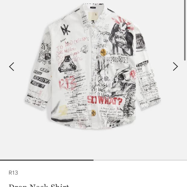 R13 Drop Neck Shirt 드랍 넥 셔츠 