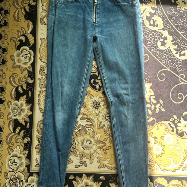 비비안웨스트우드 레드라벨 지퍼 슬림 진