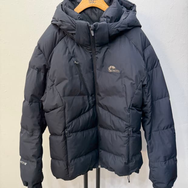 정품) 네파 남성 블랙 덕다운 패딩 110