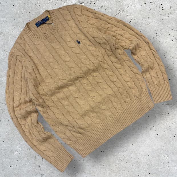 [S] 폴로 랄프로렌 신형 큐알 꽈배기 니트 베이지 B683