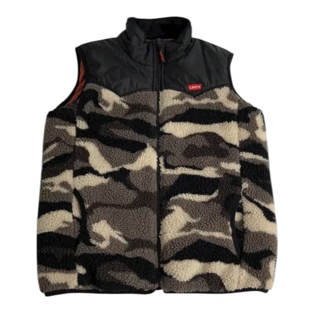 리바이스 카모 플리스 조끼패딩