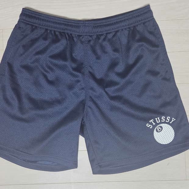 [S, 체감 L] 스투시 8볼 메쉬 쇼츠 네이비