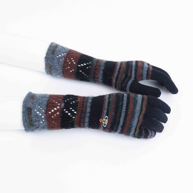 [Vivienne Westwood] 울 니트 장갑(Black&Brown)