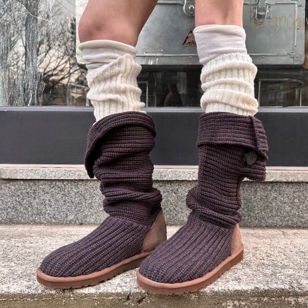 230 W ugg 어그 클래식 카디 니트 부츠 퍼플