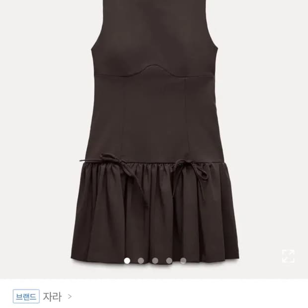 (새상품,택o) 자라 리본 미니 원피스 m사이즈 브라운