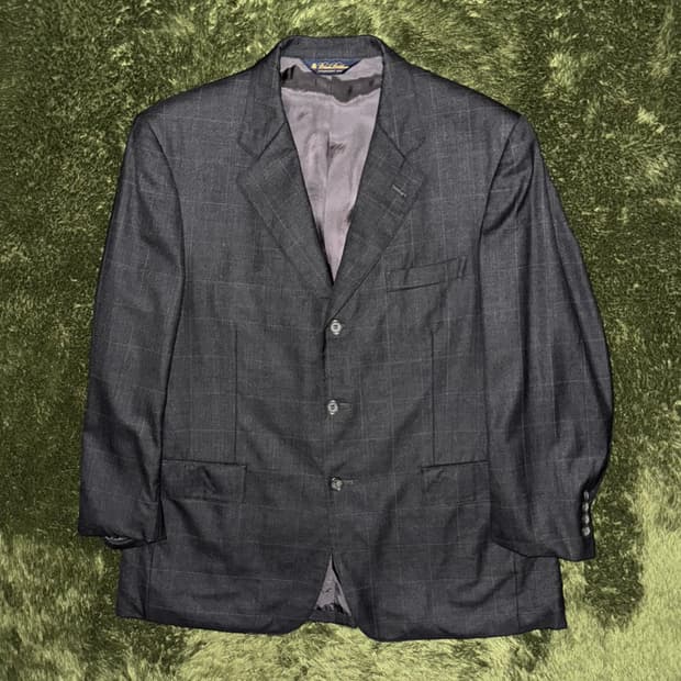 [42] 브룩스 브라더스 재팬 별주 윈도우페인 체크 블레이저 자켓