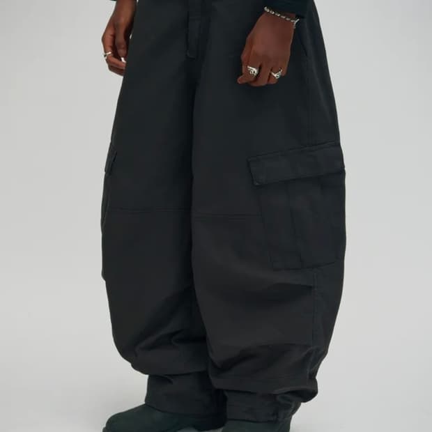 WASHED CARGO PANTS [BLACK]