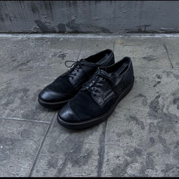 요지야마모토 뿌르옴므 레더 스웨이드 도킹 더비슈즈