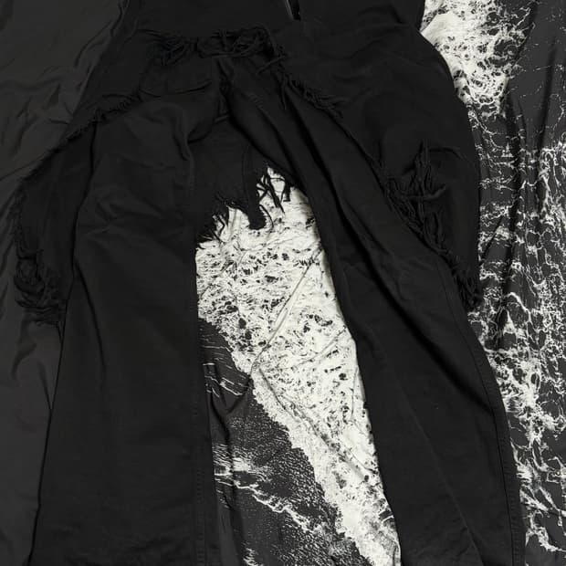 Xl) 컴퓨터 포맷 스커트 트라우져 블랙