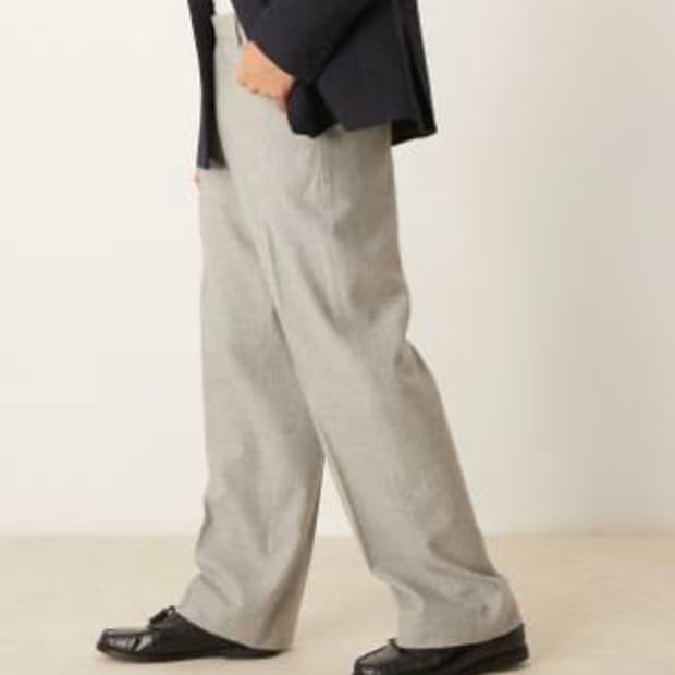 ASOS DESIGN 와이드 슬랙스 그레이 / W32 L32