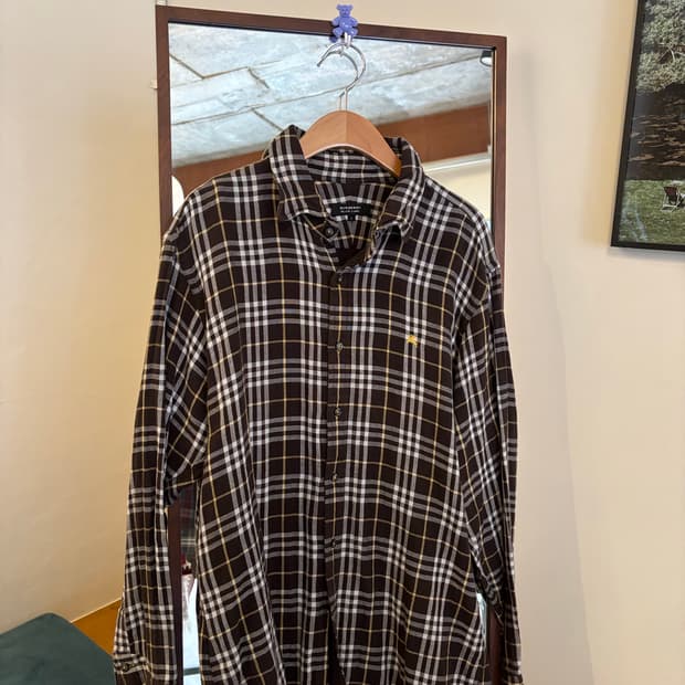 버버리 블랙라벨 체크 긴팔 셔츠