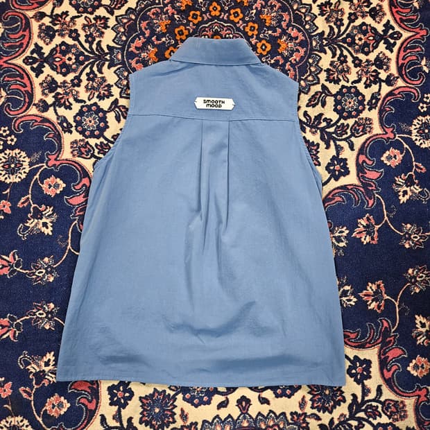 스무스무드 24ss 블루 슬리브리스 셔츠 Free