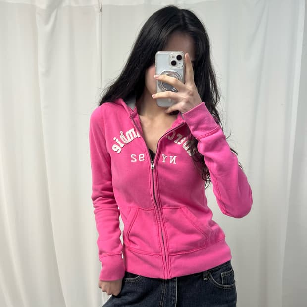 Abercrombie Pink Hoodie Zip-up