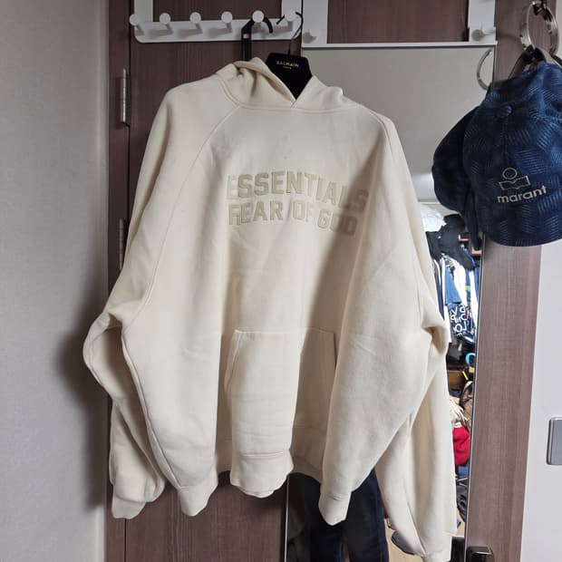 피어오브갓 에센셜 3D 실리콘 풀오버 후디 크림 XL