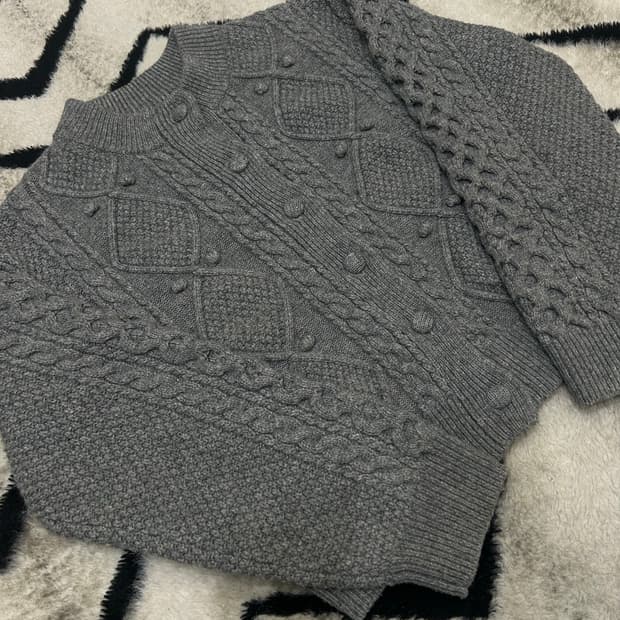 [Free]로라로라 울버튼 케이블 숏 가디건/그레이