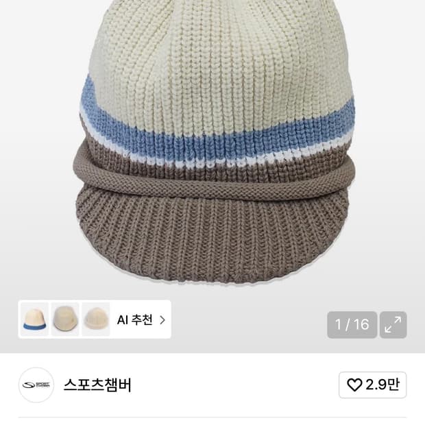 스포츠챔버 니트캡 비니 