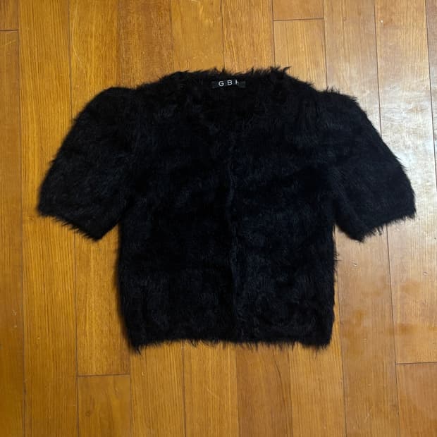 GBH 블랙 밍크퍼 가디건