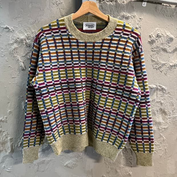 L 미쏘니스포츠 MISSONI SPORT 체크 패턴 니트 스웨터 멀티컬러