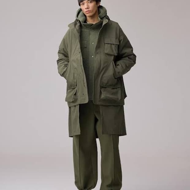 새상품) GU x 엔가 쉘 파카 M 올리브