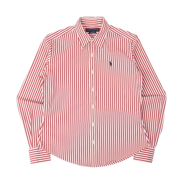폴로 랄프로렌 우먼스 레드 스트라이프 셔츠