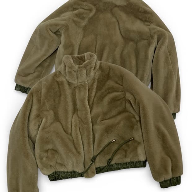 JULL-LOG 줄로그 퍼 크롭 점퍼 자켓 F