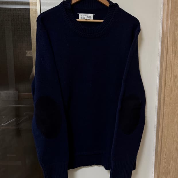 마르지엘라 더블 레이어드 엘보우 패치 니트