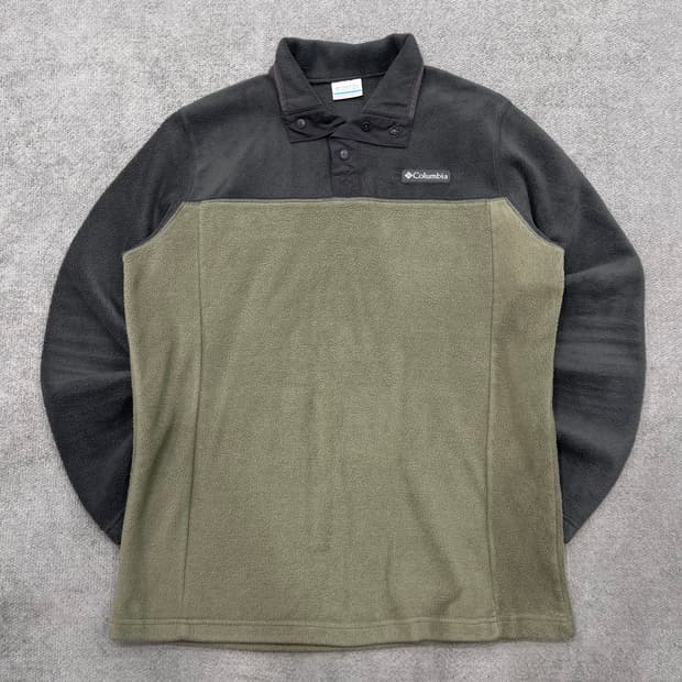 L 컬럼비아 플리스 스냅 투톤 풀오버